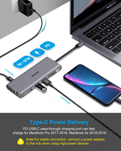 ANWIKE USB C Docking Station with triple display for MacBook Pro & Macbook Air 2019/2018