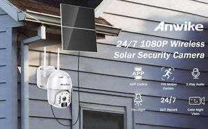 [24/7 Records] Solar Security Camera Outdoor, Double Solar Panel Pan Tilt Zoom Wireless Security Camera with floodlights Color Night Vision, WiFi Camera 2-Way Audio Motion Detection IP66 Waterproof