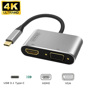 ANWIKE DISHA USB 3.1 Type-C to HDMI VGA Adapter