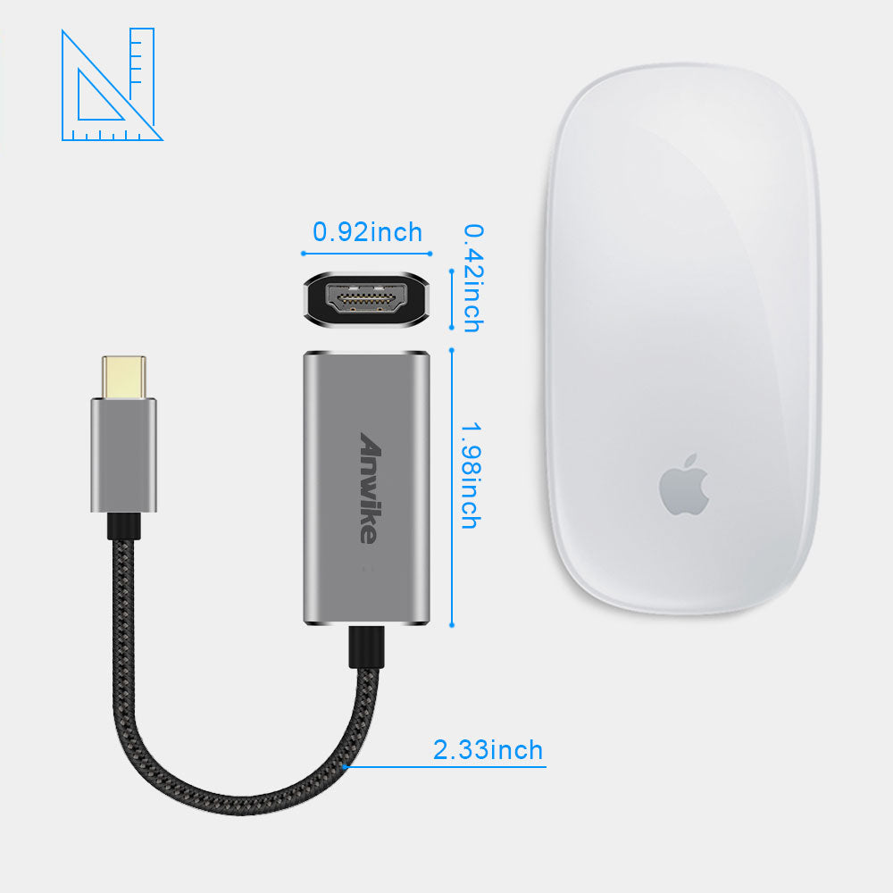 ANWIKE USB Type-C to HDMI Adapter (DP Alt-mode) 4K@60Hz