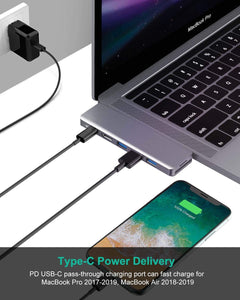 ANWIKE USB Type-C Docking Station with Dual 4k HDMI Adapter for MacBook Pro & MacBook Air 2019 2018